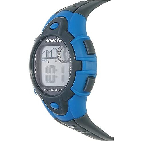 Sf Digital Grey Dial Plastic Strap Unisex Watch-Ns87012Pp03