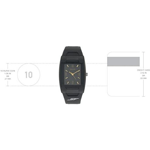 Sf Quartz Analog Black Dial Plastic Strap Watch For Men-Ns7920Pp13