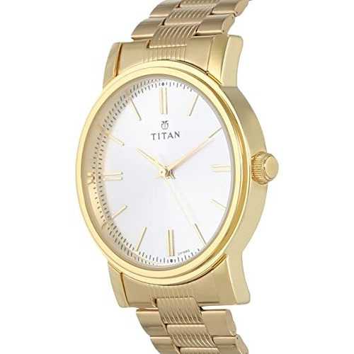 Titan Quartz Analog Silver Dial Stainless Steel Strap Watch For Men-Np1712Ym01