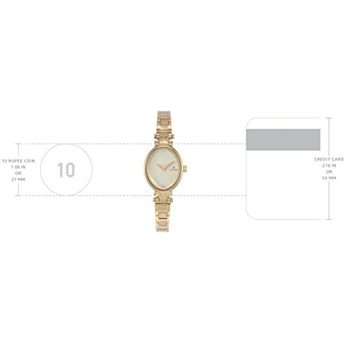 Titan Quartz Analog Champagne Dial Stainless Steel Strap Watch For Women-Ns2535Ym01/Nt2535Ym01