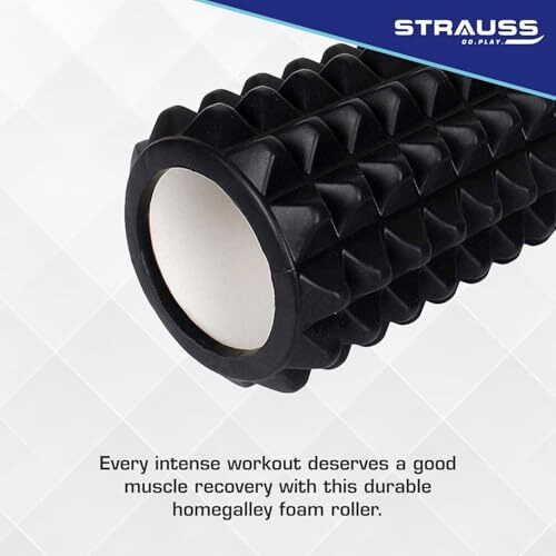 Strauss Grid Foam Roller, 33 Cm, (Black)