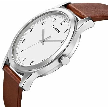 Sonata Analog White Dial Men's Watch-7135Sl03