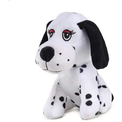 Webby Soft Animal Plush Dalmatian Dog Toy 20Cm, White
