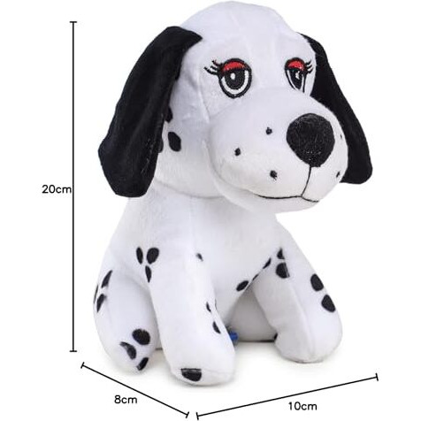 Webby Soft Animal Plush Dalmatian Dog Toy 20Cm, White