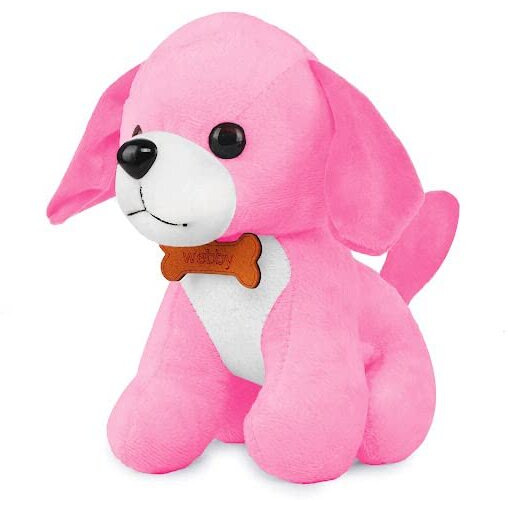 Webby Soft Animal Plush Dog Toy 20 Cm, Pink