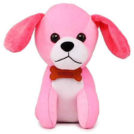 Webby Soft Animal Plush Dog Toy 20 Cm, Pink