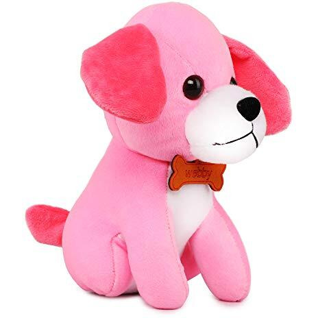 Webby Soft Animal Plush Dog Toy 20 Cm, Pink
