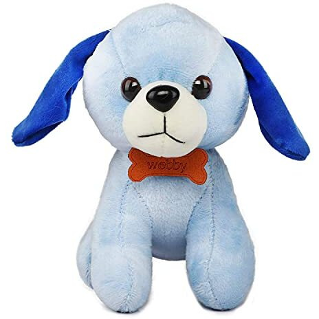 Webby Soft Animal Plush Standing Dog Toy 20Cm, Blue