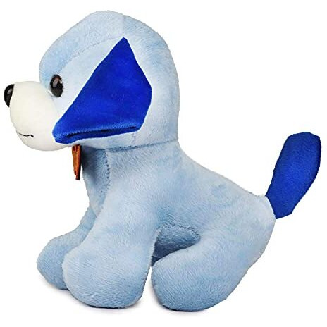 Webby Soft Animal Plush Standing Dog Toy 20Cm, Blue