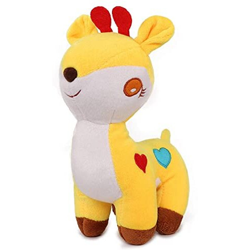 Webby Combo Of 4 Plush (Brown Dalmatian, Green Dinosaur, Yellow Deer And Pink Dog) Soft Toys, Teddy Bear For Kids