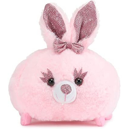 Webby Plush Baby Rabbit Teddy With Neck Bow Multi Purpose Holder Soft Toys, Glitter Eyes Soft Toy, Pink