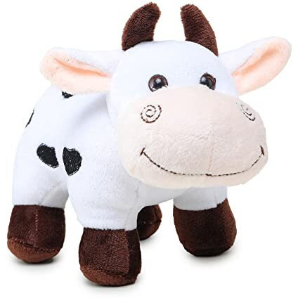 Webby Plush Adorable Standing Cow With Smiling Face Stuffed Soft Doll Toy For Kids