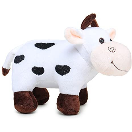 Webby Plush Adorable Standing Cow With Smiling Face Stuffed Soft Doll Toy For Kids