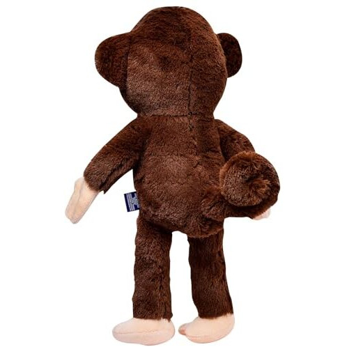 Webby Plush Smiling Monkey Stuffed Animal Soft Toy, Adorable Gifts For Kids And Adult, 35 Cm (Dark Brown)