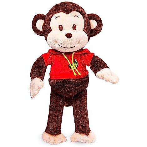 Webby Plush Adorable Smiling Monkey Soft Toys For Kids And Adult 35 Cm (Dark Brown)