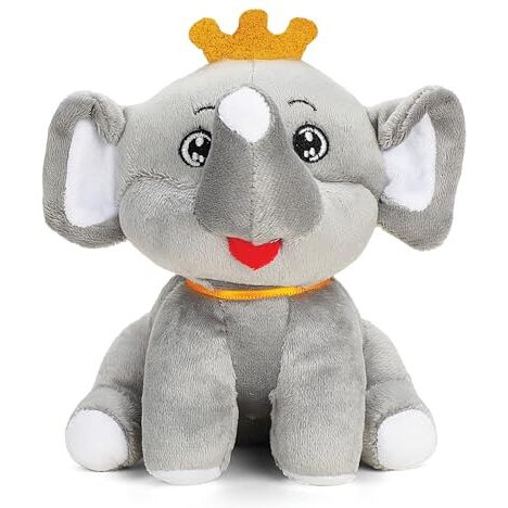 Webby Plush Cute Crown Elephant Soft Toy For Kids - 20 Cm