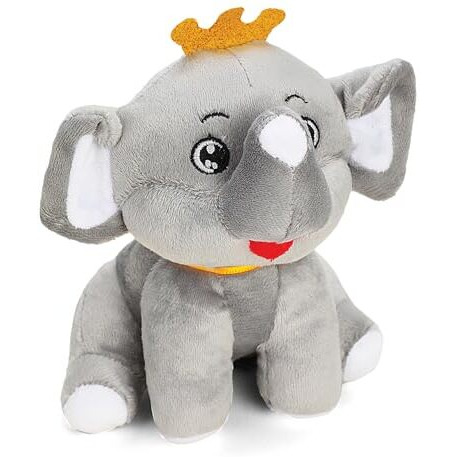 Webby Plush Cute Crown Elephant Soft Toy For Kids - 20 Cm