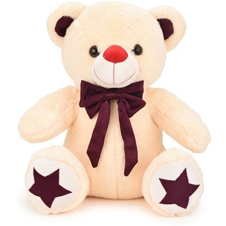 Webby Plush Cute And Adorable Teddy Bear With Star Paw | Birthday Gift For Girls, Wife, Girlfriend, Boyfriend, Husband | Diwali | Valentine Gift | Soft Toys For Kids And Adults (Offwhite)