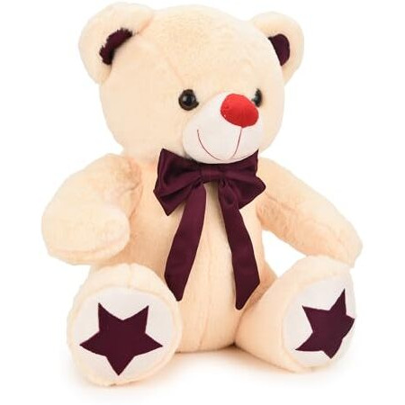 Webby Plush Cute And Adorable Teddy Bear With Star Paw | Birthday Gift For Girls, Wife, Girlfriend, Boyfriend, Husband | Diwali | Valentine Gift | Soft Toys For Kids And Adults (Offwhite)