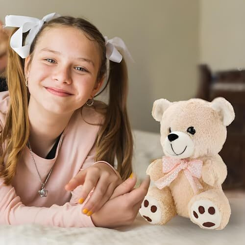 Webby Plush Cute And Adorable Teddy Bear Soft Toys For Kids 22 Cm (Beige)