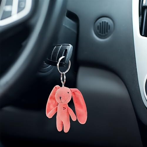 Webby Plush Bunny With Keychain Stuffed Animal Toy Assorted - 1Piece (Peach)