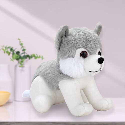 Webby Plush Husky Soft Toys For Kids Small, 20 Cm (Gray)