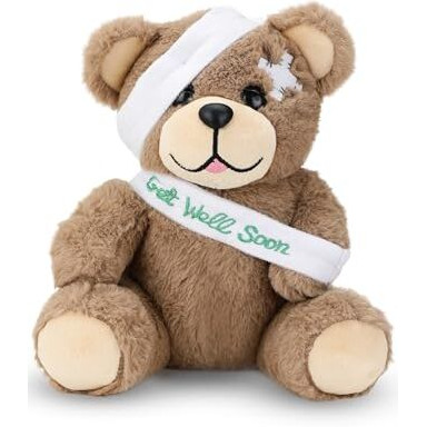 Webby Plush Get Well Soon Teddy Bear Soft Toys | Gift And Decoration Item | Cute And Huggable Stuffed Teddy Bear With Printed Ribbon For Kids And Adults