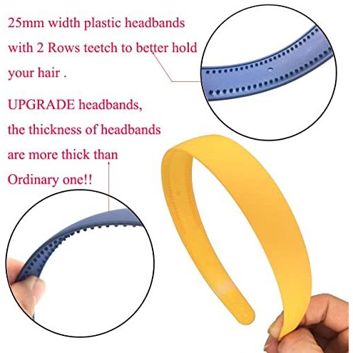 Anna Creations Hairband, Plastic Headband For Girls And Women, (Pack Of 12 Pcs) Multicolor