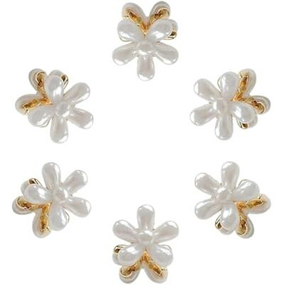 Annacreations 6 Pcs Korean Style Gold Metal Pearl Geometric Stone Lock Hair Pins Hair Clip Hair Accessories Jewellery For Women And Girls (Set Of 1) (Pack Of 6 (White))
