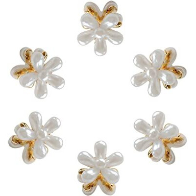 Annacreations 6 Pcs Korean Style Gold Metal Pearl Geometric Stone Lock Hair Pins Hair Clip Hair Accessories Jewellery For Women And Girls (Set Of 1) (Pack Of 6 (White))