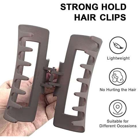 Anna Creations Korean Large Matte Hair Claw Clips For Thick Hair 3.5 Inch Premium Strong Hold Long Thin Thick Hair Clips Fashion Big Hairclip Hair Accessories Clutches Women And Girls 3 Pcs (Style 1)