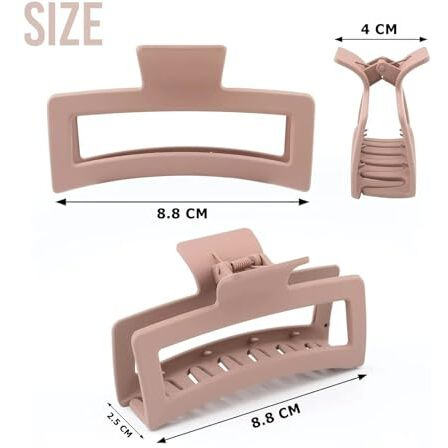 Anna Creations Korean Large Matte Hair Claw Clips For Thick Hair 3.5 Inch Premium Strong Hold Long Thin Thick Hair Clips Fashion Big Hairclip Hair Accessories Clutches Women And Girls 3 Pcs (Style 1)