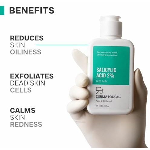 Dermatouch Salicylic Acid 2% Face Wash | For Acne & Oil Control | Suitable To All Skin Types | For Both Men & Women | 100Ml