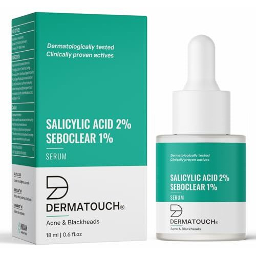 Dermatouch Salicylic Acid 2% Seboclear W/W 1% Face Serum | For Acne & Blackheads | Specially For Acne-Prone & Oily Skin | 18Ml