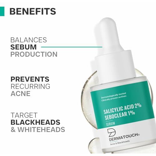 Dermatouch Salicylic Acid 2% Seboclear W/W 1% Face Serum | For Acne & Blackheads | Specially For Acne-Prone & Oily Skin | 18Ml