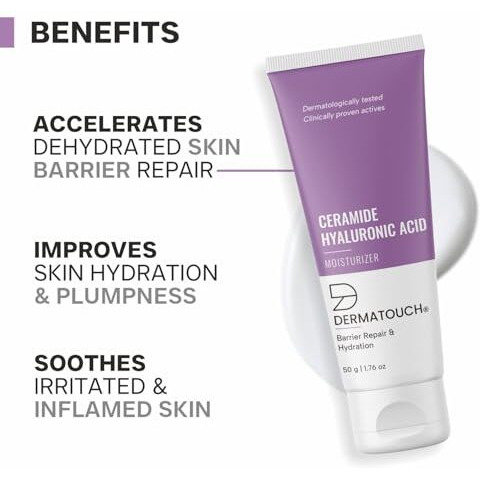 Dermatouch Ceramide Hyaluronic Acid Moisturizer For Intense Moisturization And Barrier Repair | For Dry Skin |50G