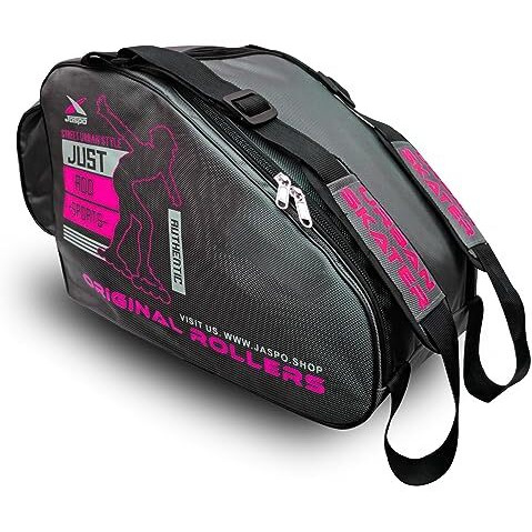 Jaspo Roller Skates And Inline Skates Bag (12X11X9 Inch) - Quad Skating Bag (Grey Pink)