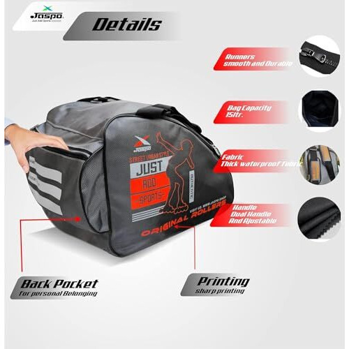 Jaspo Roller Skates And Inline Skates Bag (12X11X9 Inch) - Quad Skating Bag (Grey Pink)
