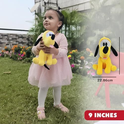 Disney Pluto Plush Toy 9 Inches Soft Huggable Stuffed Toy For Kids Officially Licensed Kids Toys For Ages 2+