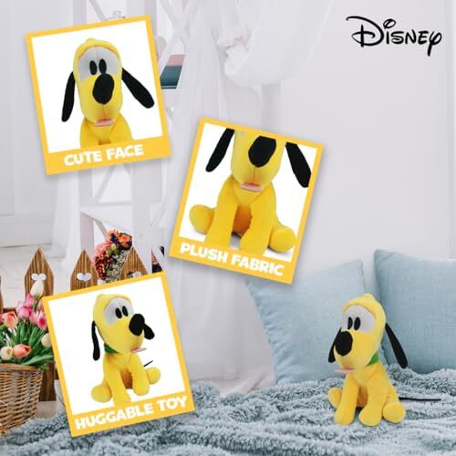 Disney Pluto Plush Toy 9 Inches Soft Huggable Stuffed Toy For Kids Officially Licensed Kids Toys For Ages 2+
