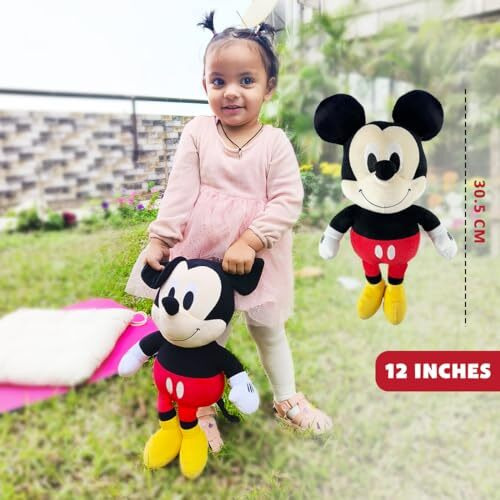 Disney Mickey Mouse Soft Toy 12 Inches Plush Mickey Mouse Stuffed Animal For Kids Officially Licensed Kids Toys For Ages 2+