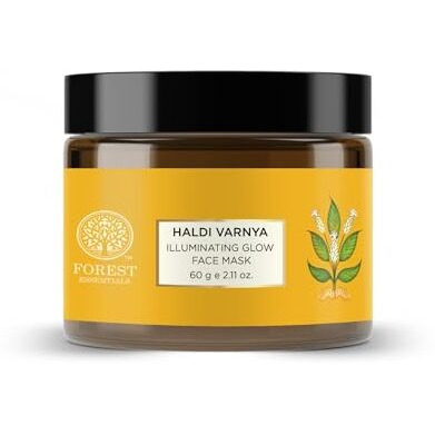 Forest Essentials Haldi Vernya Lepa | Ayurvedic Skin Brightening Facial Mask With Turmeric | Moisturising And Hydrating Face Pack, 1 Count