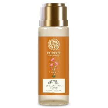Forest Essentials After Bath Oil Lime Saffron Oudh | Ayurvedic Scented Natural After Shower Oil | For Nourished & Moisturised Skin