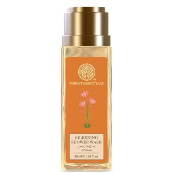 Forest Essentials Silkening Shower Wash Lime Saffron Oudh | Ayurvedic Natural Body Wash For Soft & Smooth Skin | Paraben Free & Sulphate Free Shower Gel
