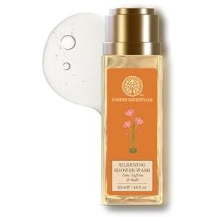 Forest Essentials Silkening Shower Wash Lime Saffron Oudh | Ayurvedic Natural Body Wash For Soft & Smooth Skin | Paraben Free & Sulphate Free Shower Gel