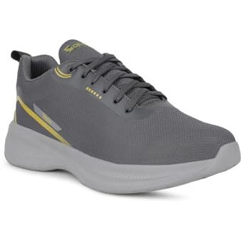 Liberty Leap7X Kooper-1E Running Shoes For Men With Eva Sole|Suitable For Walking, Gym, Outdoor|Mesh Outsole|Memory Foam Insole|Stylish, Comfortable & Durable|Sports Footwear (Dark Grey - 42 Eu)