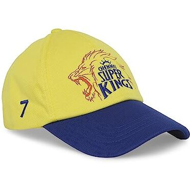 Playr Polyester Mens Ipl 2024 Chennai Super Kings Cap Yellow/Royal, Free Size