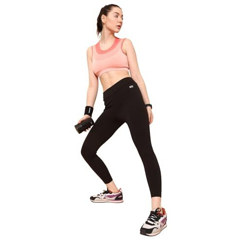 Clovia Women's Snug-Fit High-Rise Active Tights (Ab0042E13_Black_Xxl)