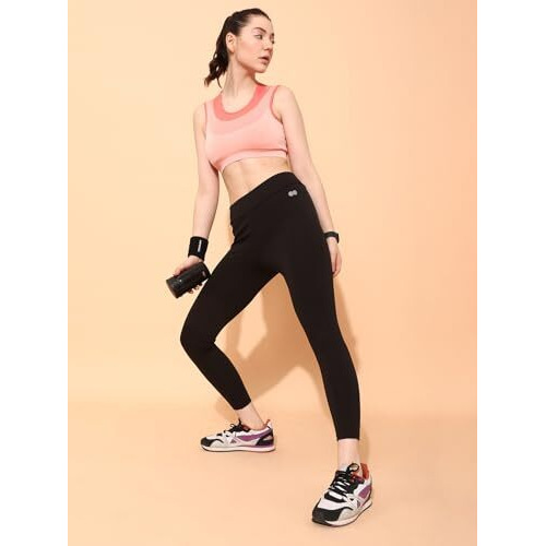 Clovia Women's Snug-Fit High-Rise Active Tights (Ab0042E13_Black_Xxl)