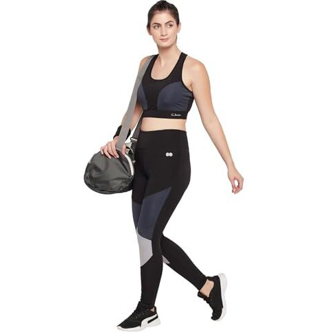 Clovia Women's Snug Fit Active Ankle Length Tights (Ab0109P13_Black_L)